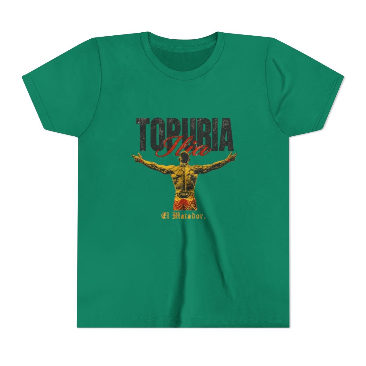 Ilia Topuria El Matador Back Kids T Shirt - alternate angle 3, merchandise