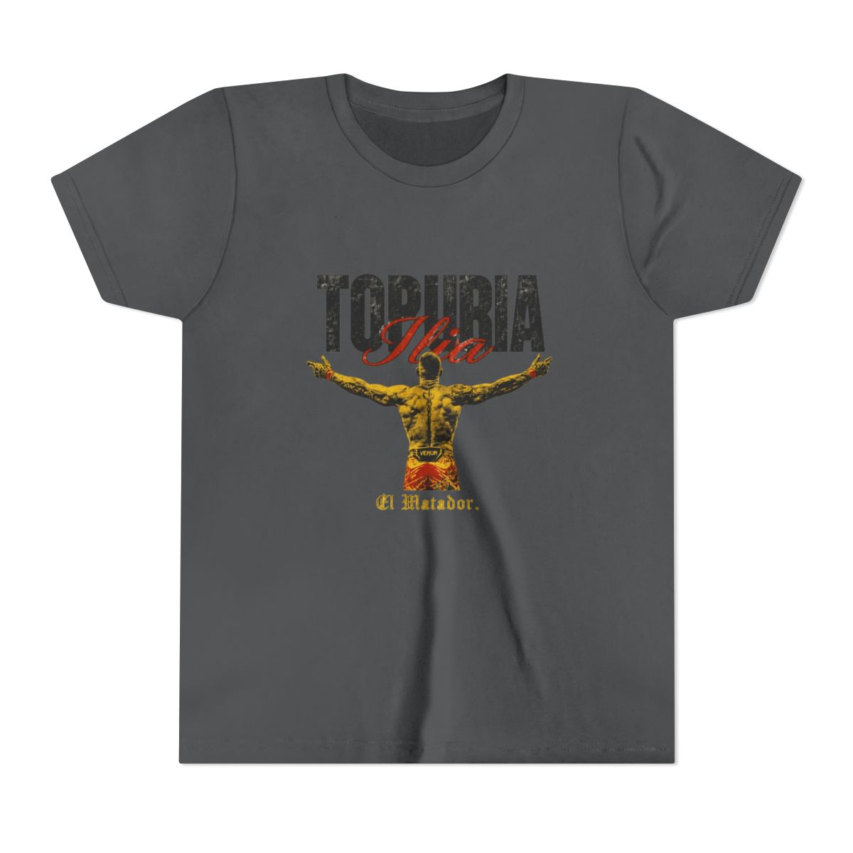 Ilia Topuria El Matador Back Kids T Shirt - alternate angle 5, merchandise
