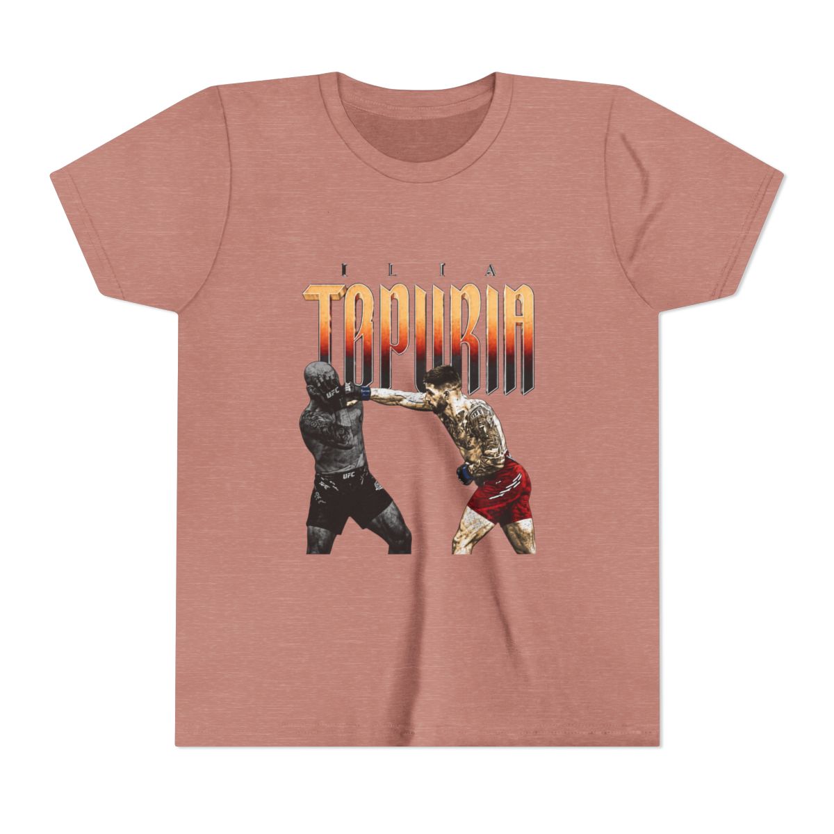 Ilia Topuria Retro Bitmap Kids T Shirt - alternate angle 2, merchandise
